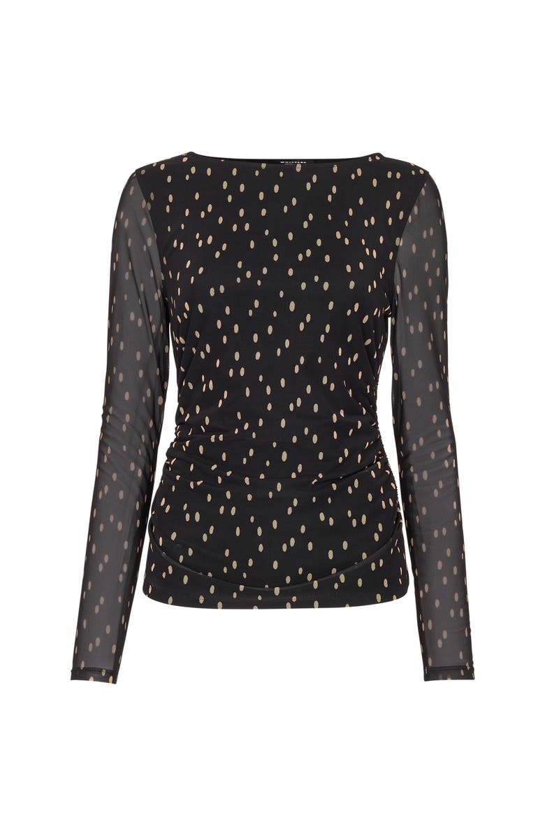 Whistles Spot Print Mesh Jersey Top, Alternate, color, Black/Multi