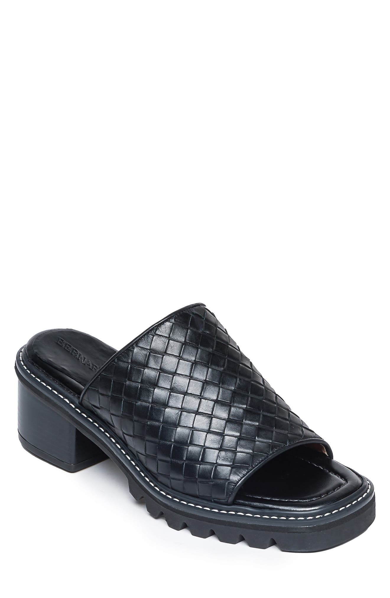 BERNARDO STUDIO Sindy Woven Leather Mule Sandal, Main, color, 