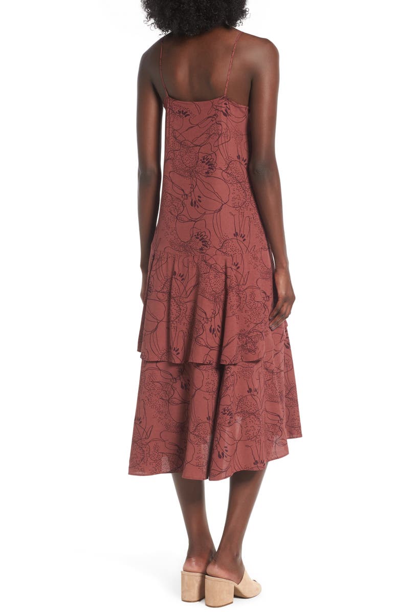 Leith Tiered Midi Dress, Alternate, color,