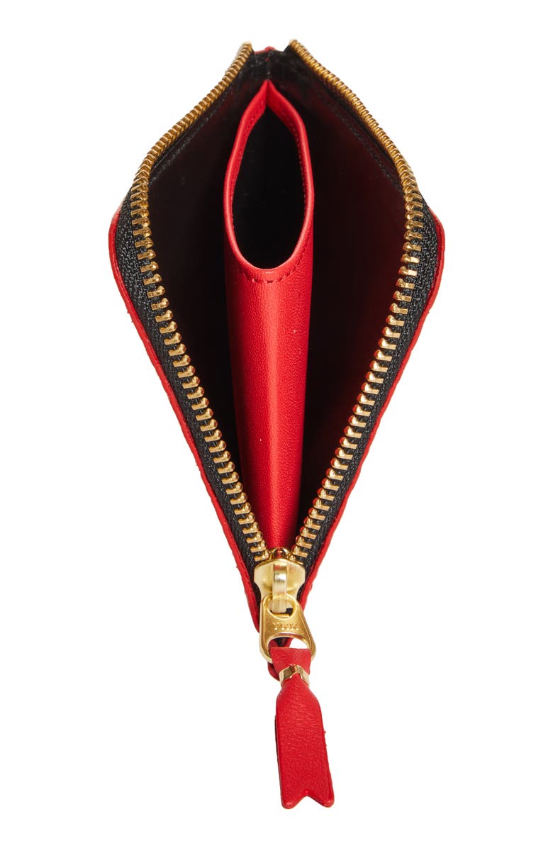 Comme des Garçons Wallets Roots Embossed Leather Half Zip Wallet, Alternate, color, 