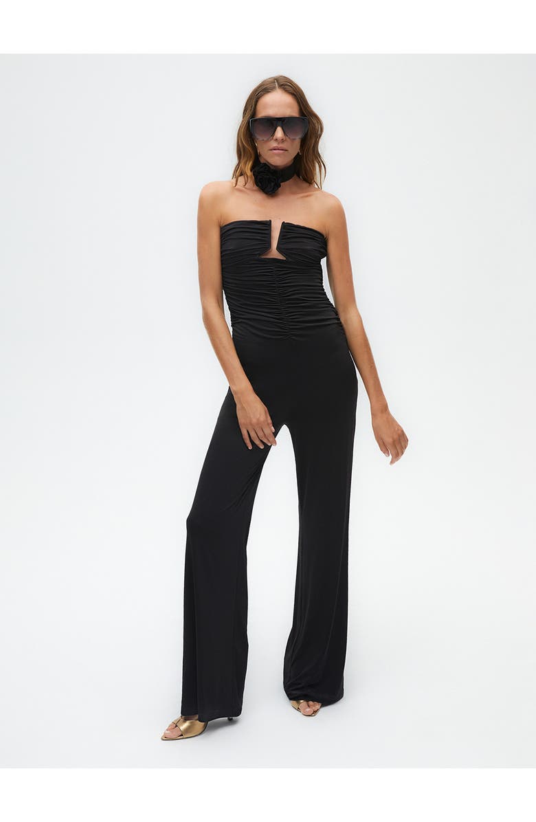 Nocturne Strapless Draped Jumpsuit, Main, color, 