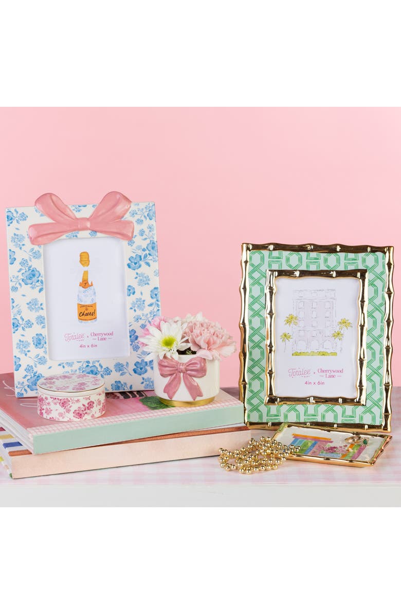 Totalee Gift Blue Floral Photo Frame Ceramic Blue, Alternate, color, Blue