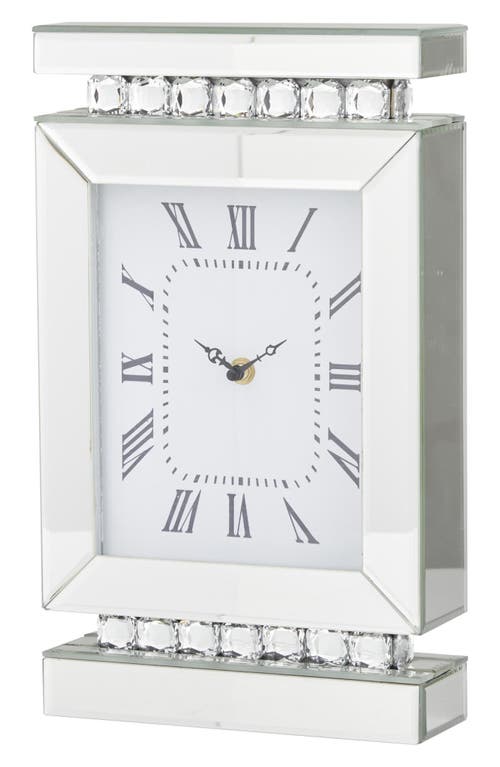Vivian Lune Home Glam Silver Glass Clock In Silver
