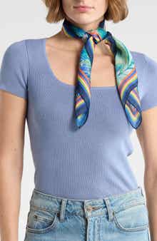 Vince Camuto Peacock Feather Print Bandana