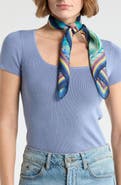 Vince Camuto Peacock Feather Print Bandana