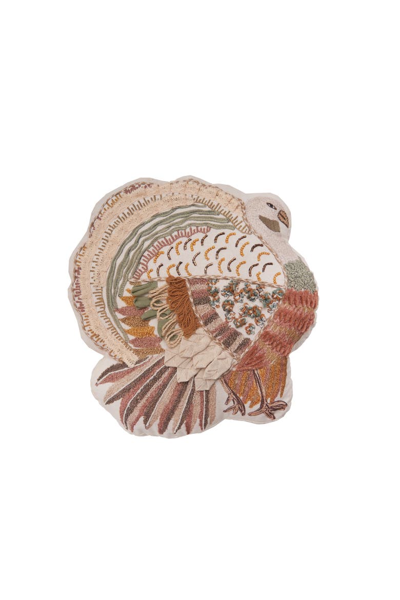 Turkey Shaped Throw Pillow, 14" x 14", Main, color, Brown