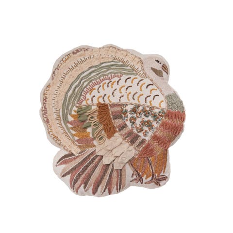Turkey Shaped Throw Pillow, 14" x 14"