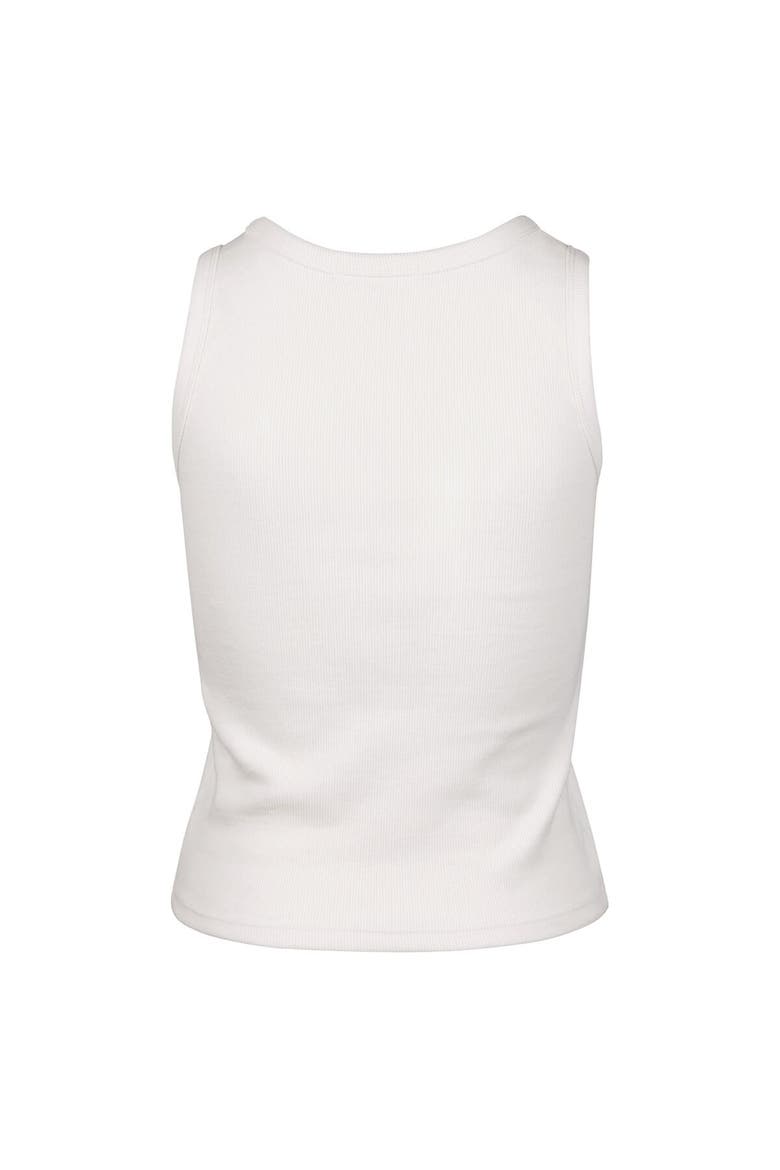 Women's '47  Cream Michigan Wolverines Micro Logo Ribbed Cropped Tank Top, Alternate, color, Cream