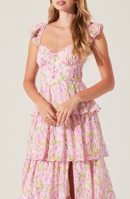 Astr The Label Midsummer Floral Print Tiered Ruffle Dress In Multi