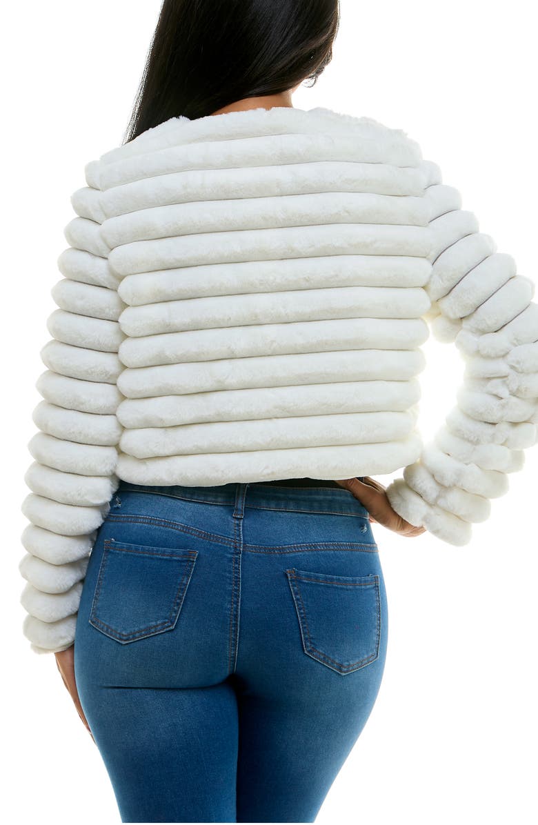 Nina Leonard Faux Fur Long Sleeve Bolero, Alternate, color, Ivory