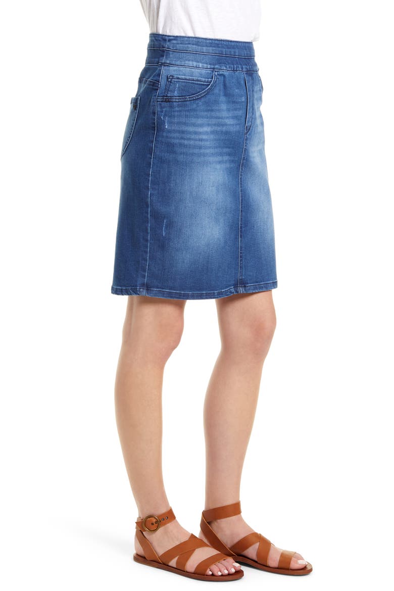 Glider Ab-Solution Pull-On Denim Skirt (Nordstrom Exclusive), Alternate, color, BLUE VINTAGE
