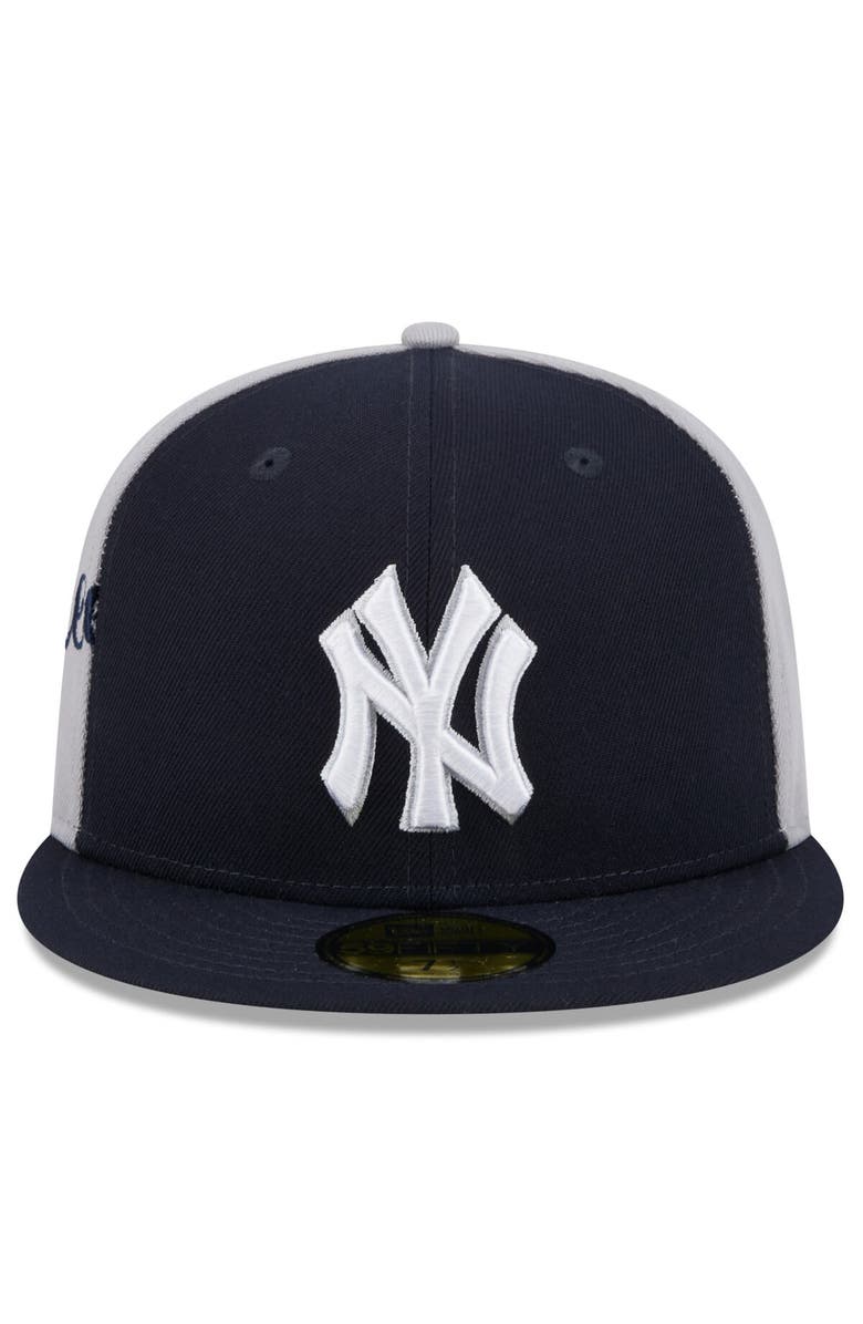 New Era Men's New Era Navy/Gray New York Yankees Gameday Sideswipe 59FIFTY Fitted Hat, Alternate, color, Navy