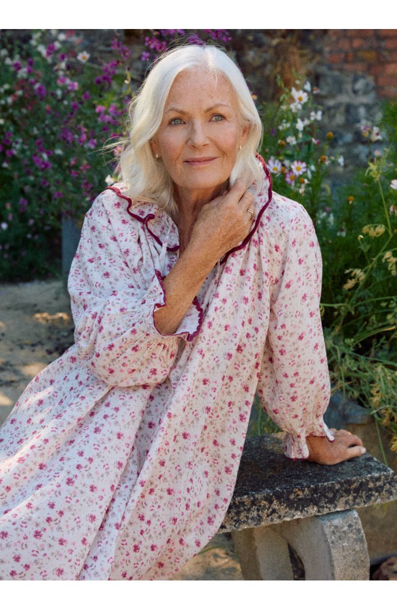 If Only If Carey Nightdress, Alternate, color, Damson Floral