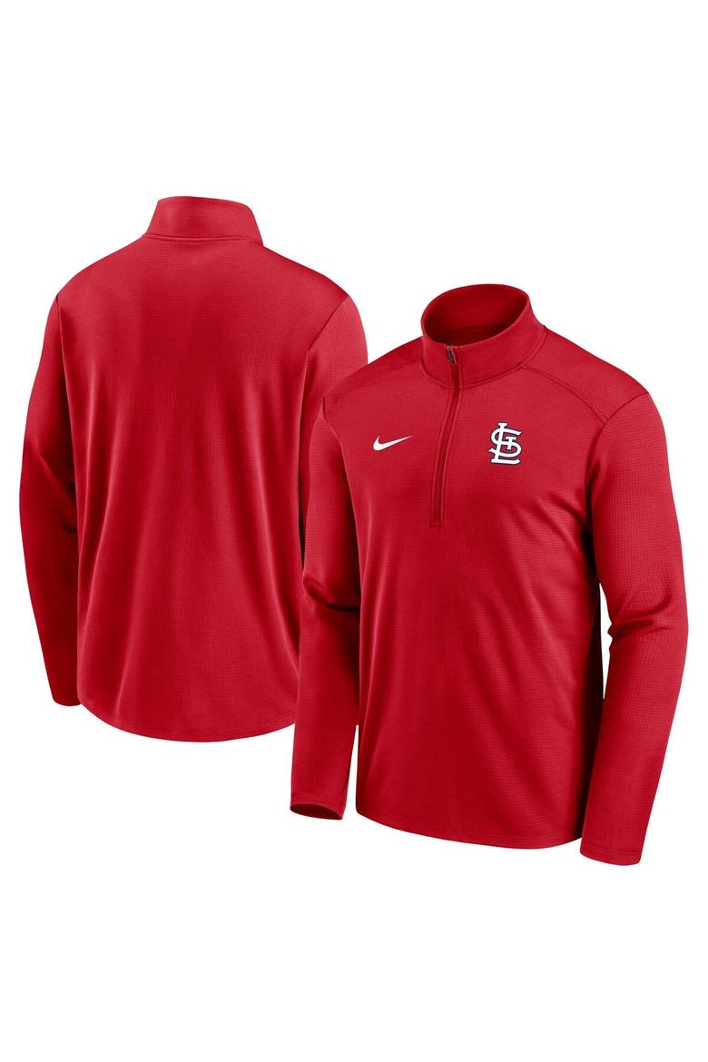 Men's Nike Red St. Louis Cardinals Agility Pacer Lightweight Performance Half-Zip Top, Alternate, color, Red