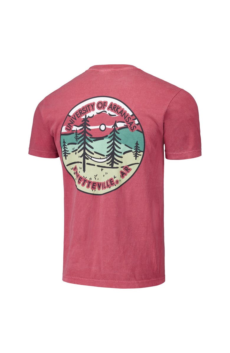 IMAGE ONE Unisex Cardinal Arkansas Razorbacks Scenic Comfort Colors T-Shirt, Alternate, color,
