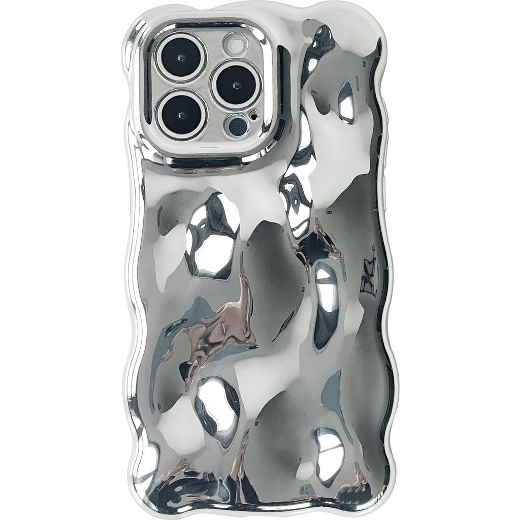 Auramma Chrome Bubbles Iphone 15 Pro Case In Silver