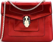 Pre-Owned Bvlgari Serpenti Forever Square Shoulder Bag Metallic Leather Small