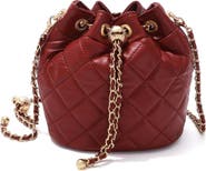 Adornia Quilted Faux Leather Bucket Bag