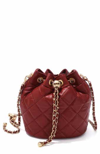 Quilted Faux Leather Bucket Bag