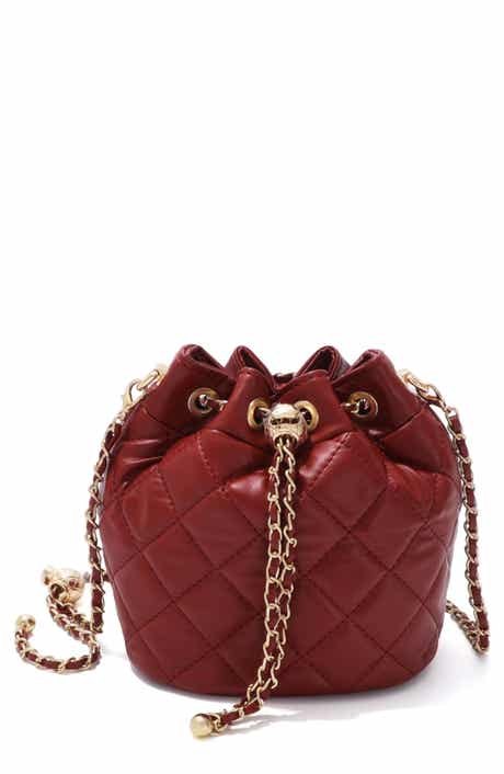 Quilted Faux Leather Bucket Bag