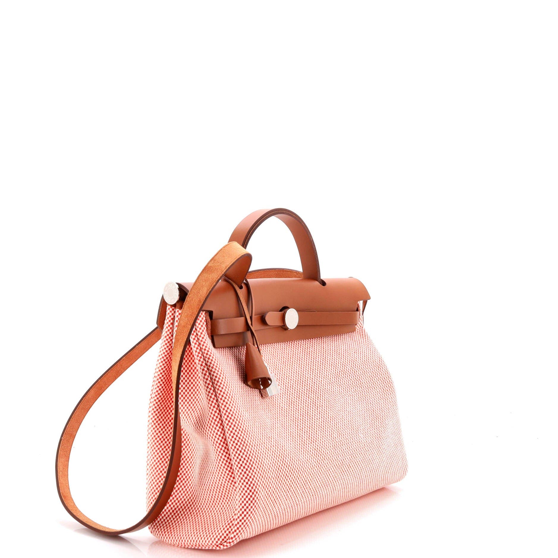 Pre-Owned Hermes Herbag Zip Criss Viking Toile and Leather 31, Alternate, color, Sanguine