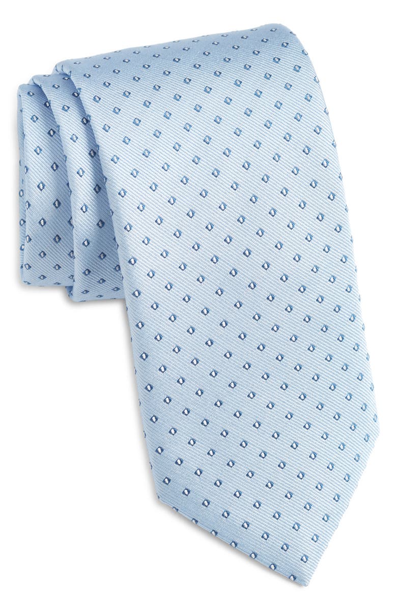 BOSS Micropattern Silk Blend Tie, Main, color,