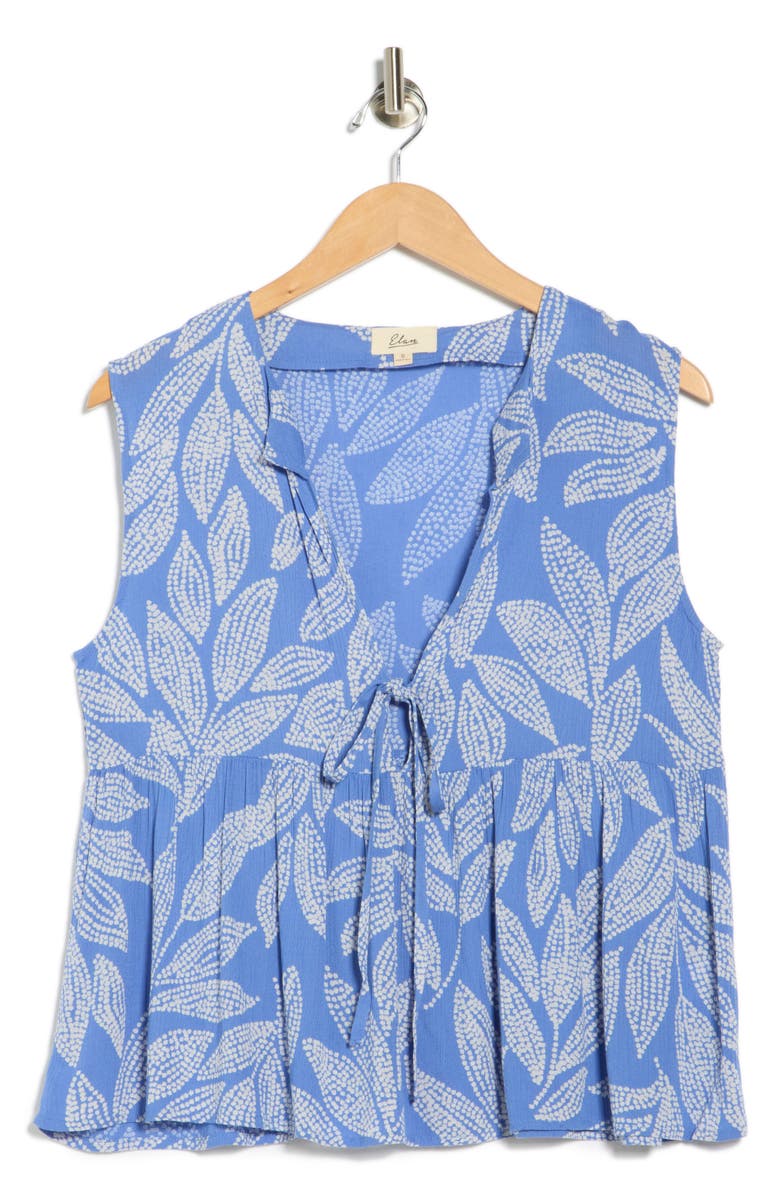 Elan Stripe Tie Front Cover-Up Tank, Alternate, color, Blue Cartagena