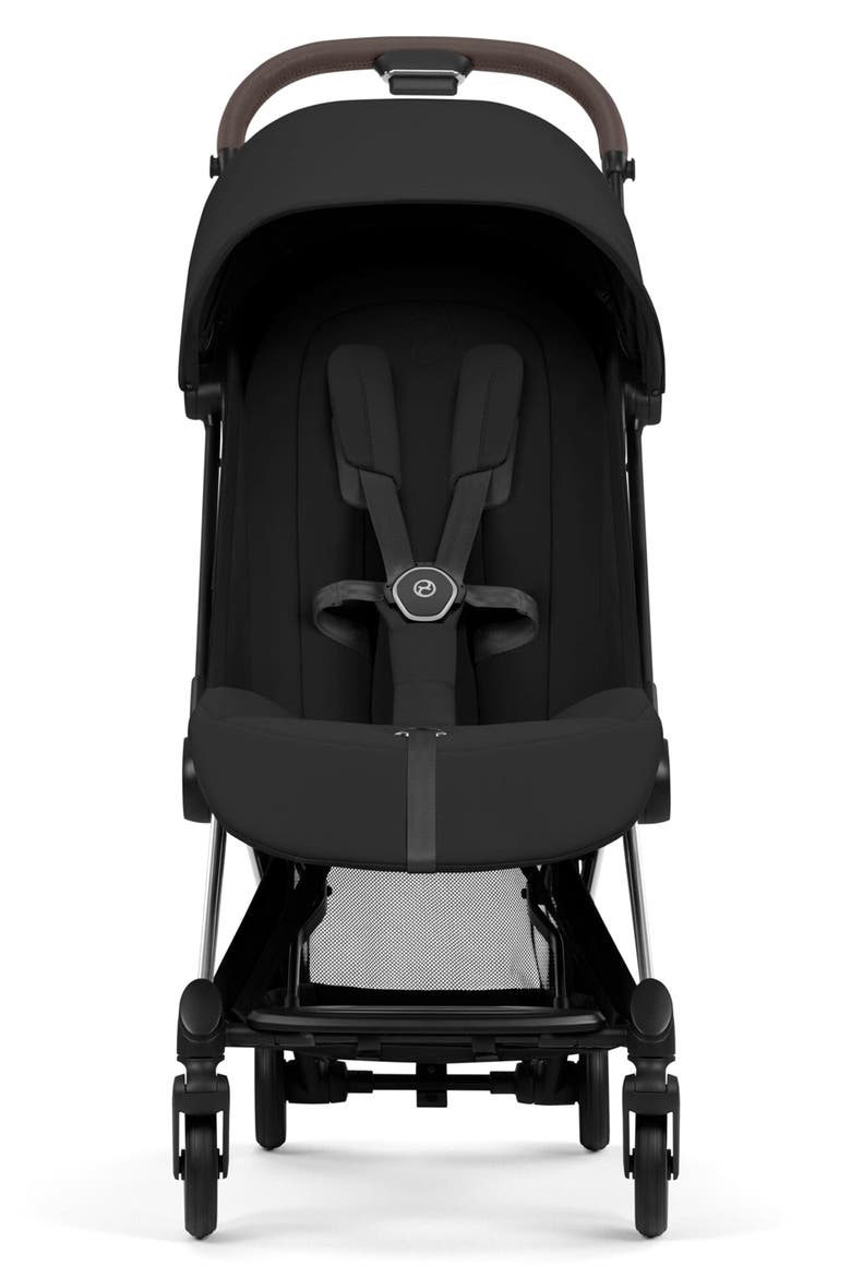 Coya Compact Lightweight Travel Stroller – Style Collection, Alternate, color, CHROME/ SEPIA BLACK