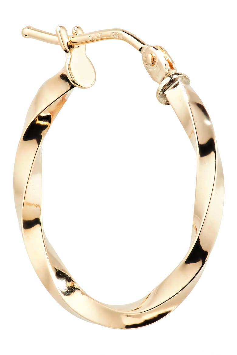 14K Gold Twist Hoop Earrings (Nordstrom Exclusive), Alternate, color, 14K YELLOW GOLD