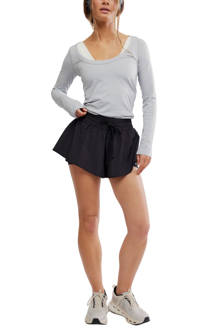 Wild Bloom Performance Shorts, Alternate, color, BLACK