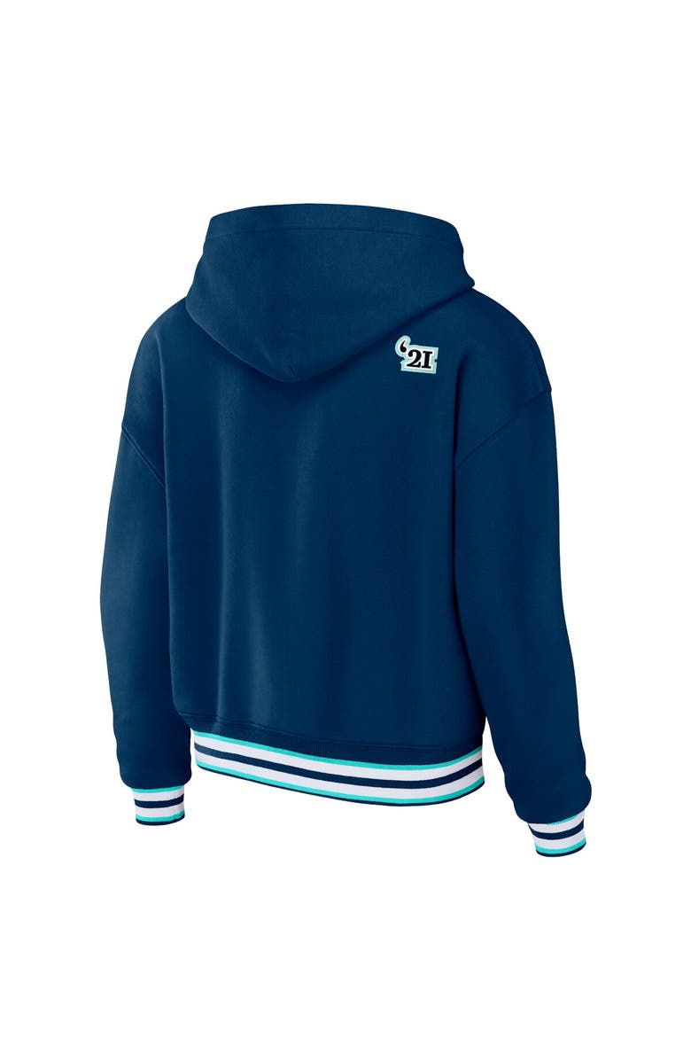 WEAR by Erin Andrews Women's WEAR by Erin Andrews Blue Seattle Kraken Lace-Up Pullover Hoodie, Alternate, color, Blue