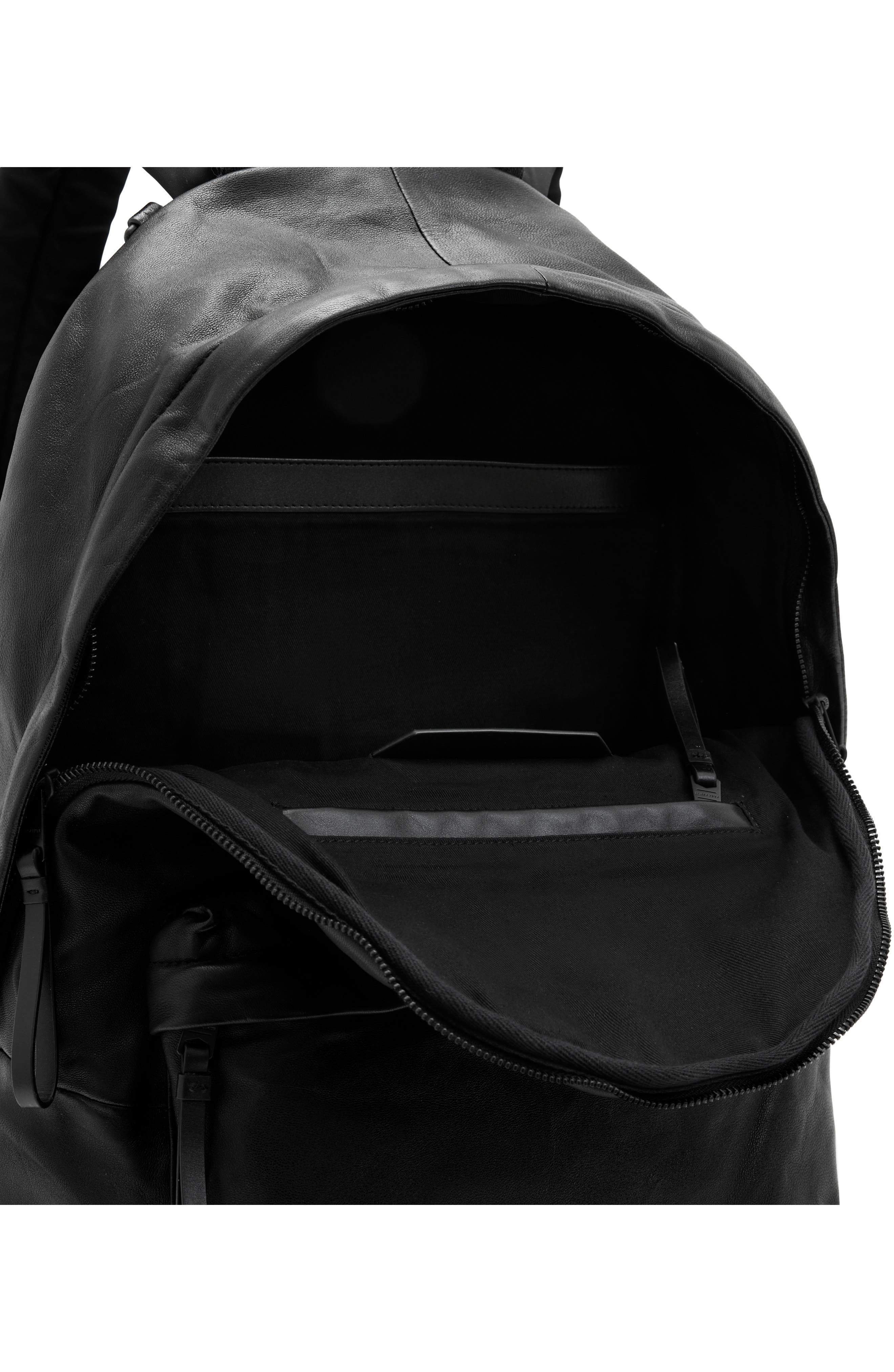 AllSaints Carabiner Leather Backpack, Alternate, color, 