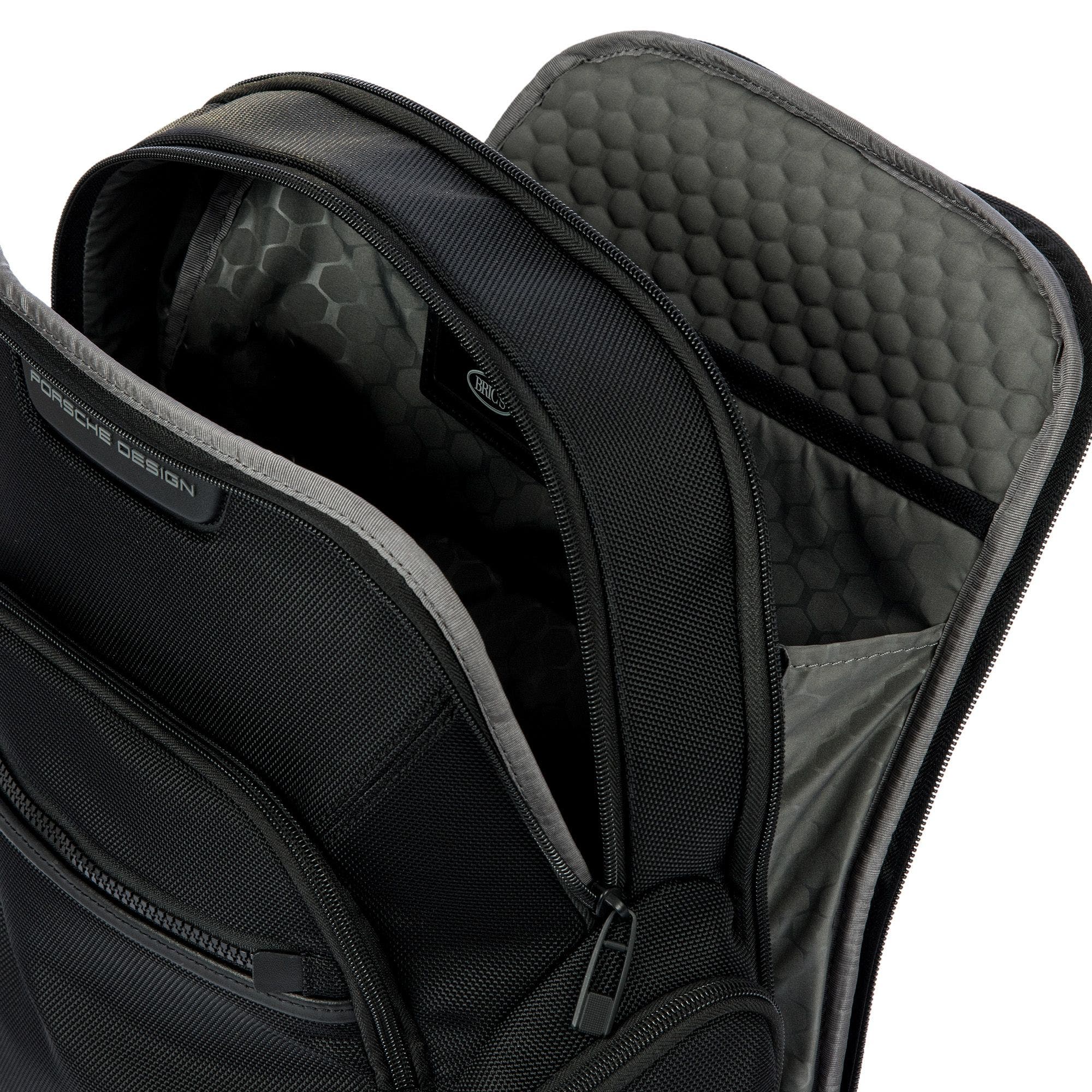 Porsche Design Roadster Leather EVO Backpack Expandable M, Alternate, color, Black