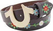 True Religion Horseshoe Buckle Gardenia Leather Belt