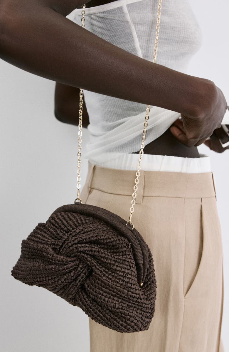 MANGO Natural Fiber Frame Clutch, Alternate, color,