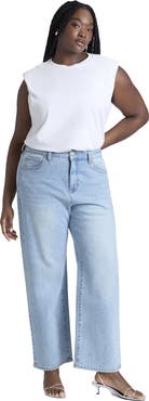 ELOQUII The Sparkle Naomi Straight Leg Jean