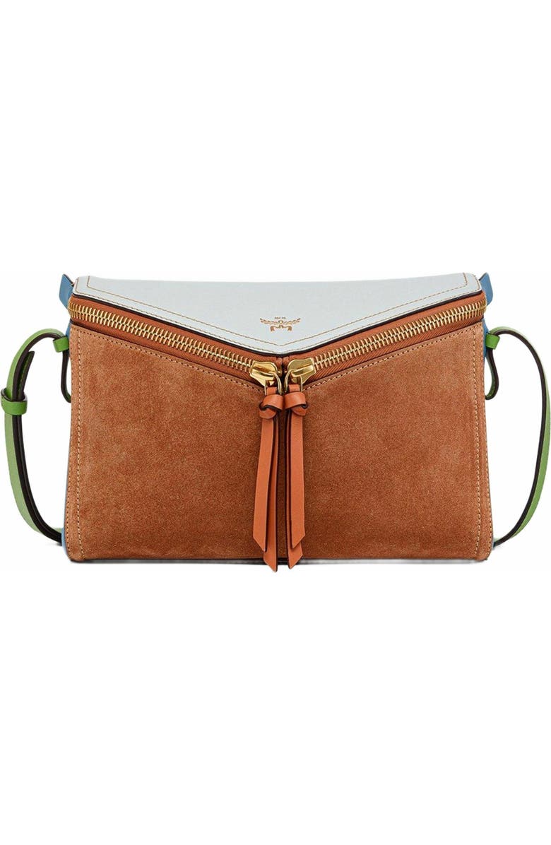 MCM Diamant 3D Shoulder Bag in Suede and Calf Leather, Main, color, Multi