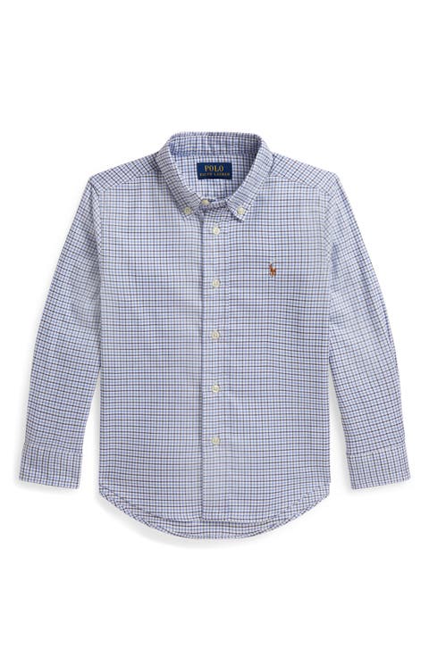 Kids' Performance Plaid Oxford Shirt
