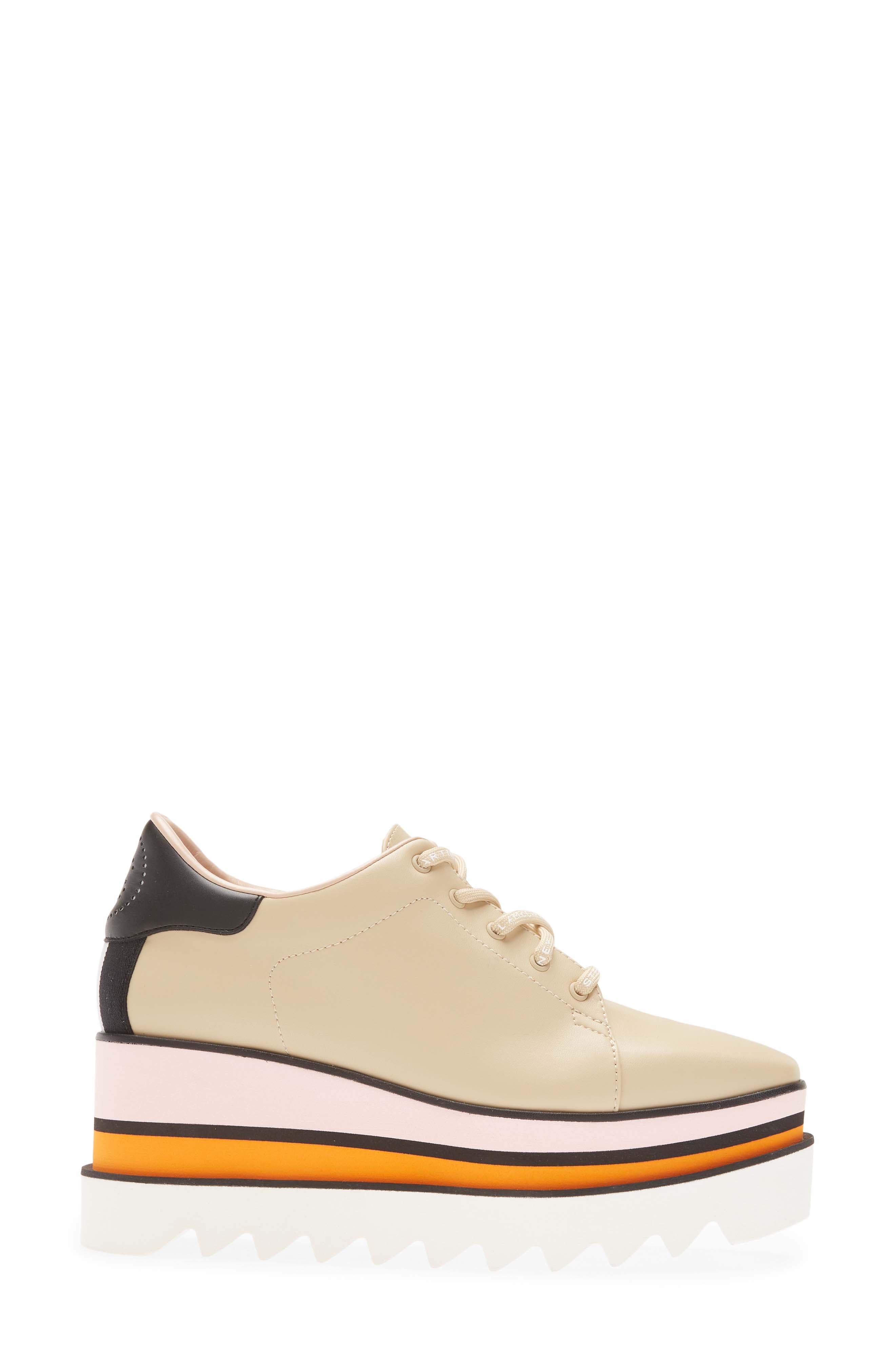 Sneak-Elyse Platform Sneaker, Alternate, color, SAND/ BLACK/ BLK-WHT-BLK