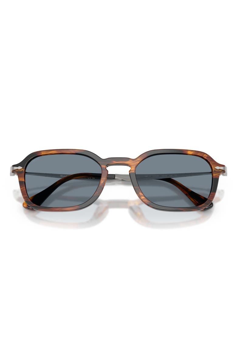 Persol 54mm Phantos Sunglasses, Alternate, color, Striped Black / Brown