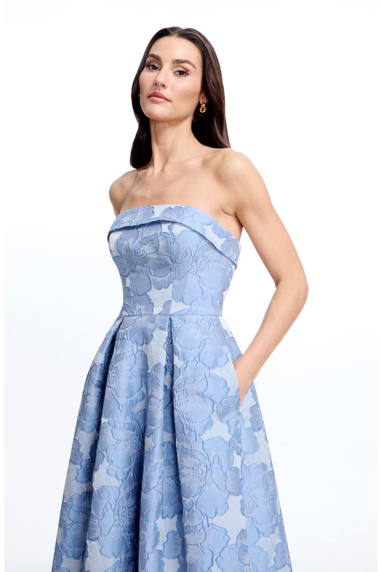 Mika Strapless A-Line Dress, Alternate, color, SKY MULTI