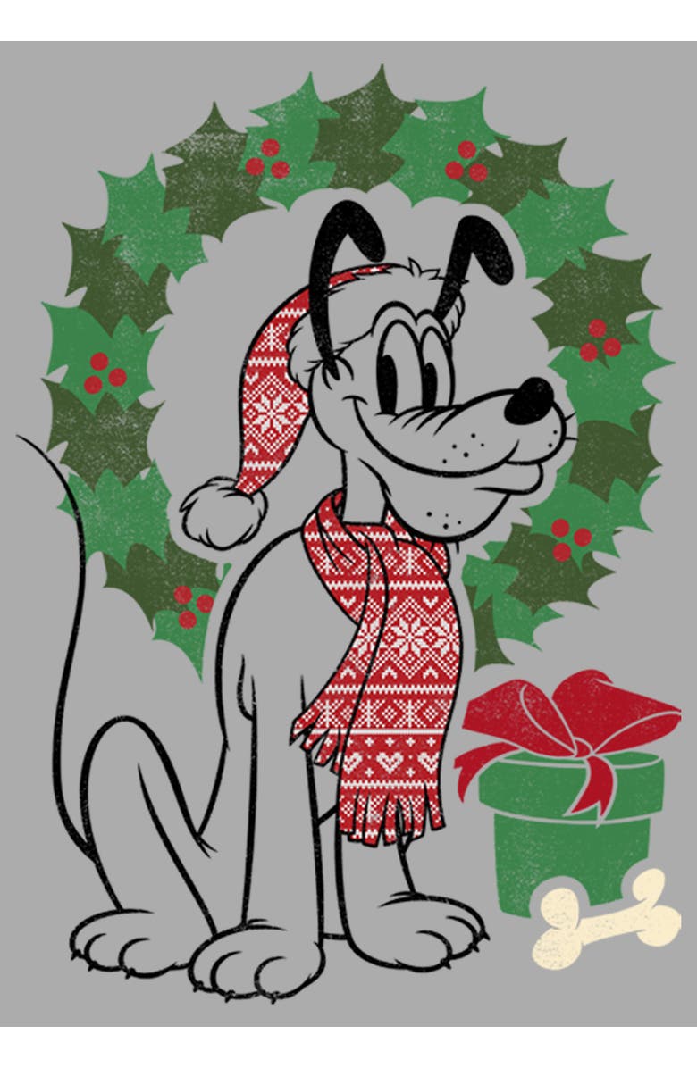 Mickey & Friends Boy's Mickey & Friends Shamrock Pluto Bow Tie  Graphic T-Shirt, Alternate, color, Athletic Heather