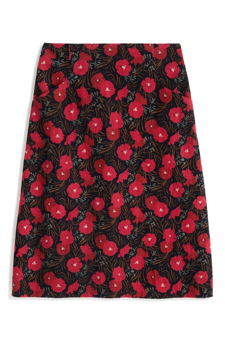 Forest View Organic Cotton Corduroy A-Line Skirt, Alternate, color, GRASS MEADOW MARITIME