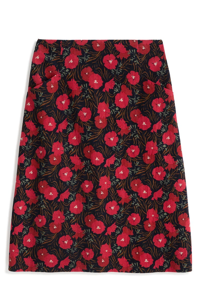 Seasalt Cornwall Forest View Organic Cotton Corduroy A-Line Skirt, Alternate, color, Grass Meadow Maritime