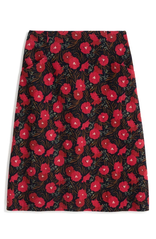 Seasalt Cornwall Forest View Organic Cotton Corduroy A-line Skirt In Black