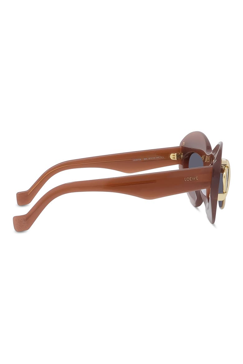 Double Frame 67mm Oversize Cat Eye Sunglasses, Alternate, color, MILKY BORDEAUX / SMOKE
