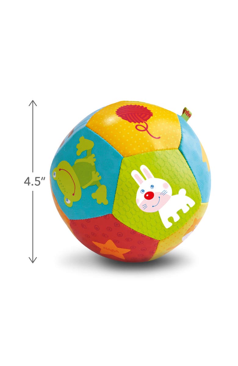 HABA Baby Ball Animal Friends 4.5" for Babies 6 Months and Up, Alternate, color, Multi