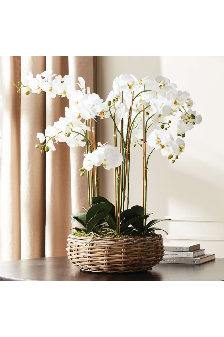 Phalaenopsis Orchid Bowl Drop-In 35", Alternate, color, White