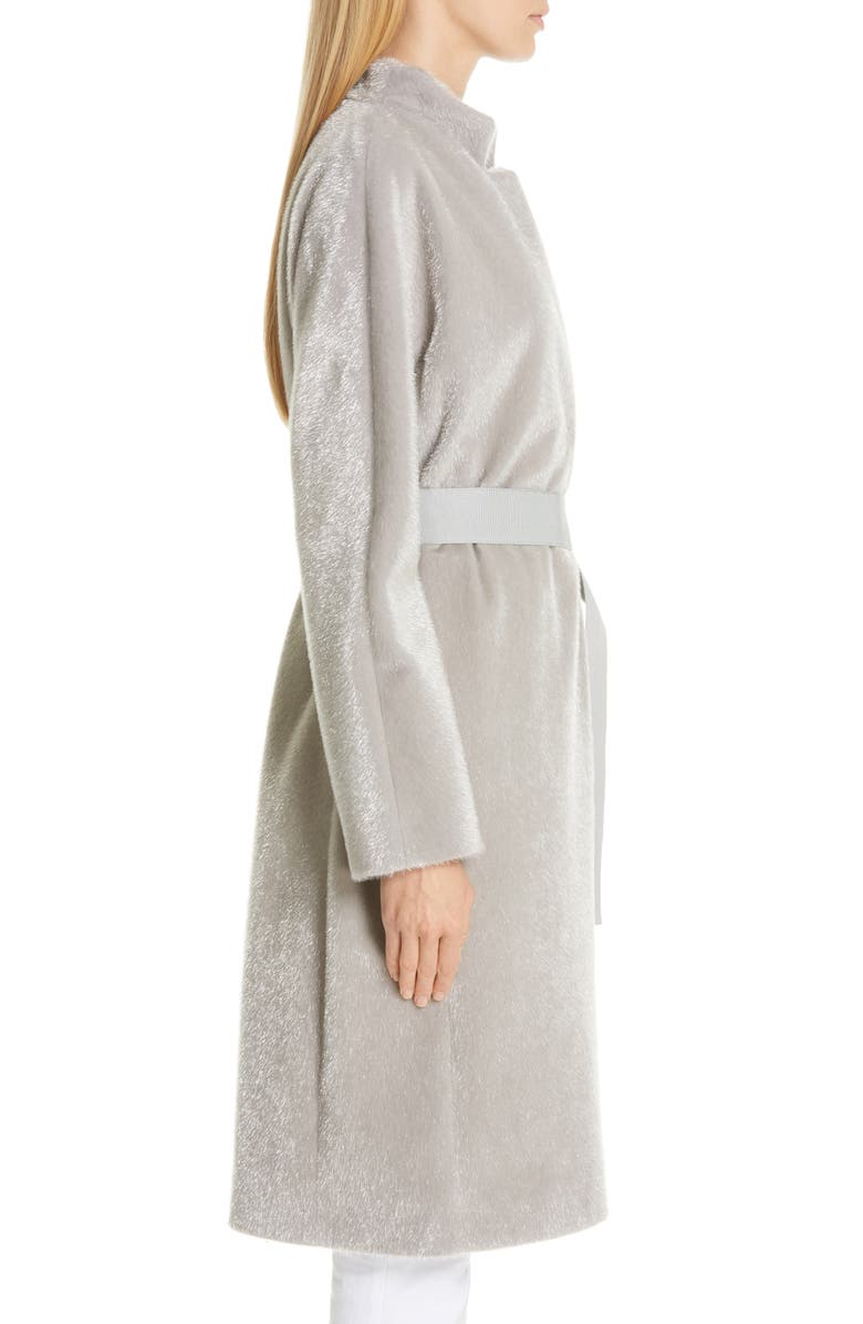 Herno Long Belted Shimmer Faux Fur Coat, Alternate, color, 