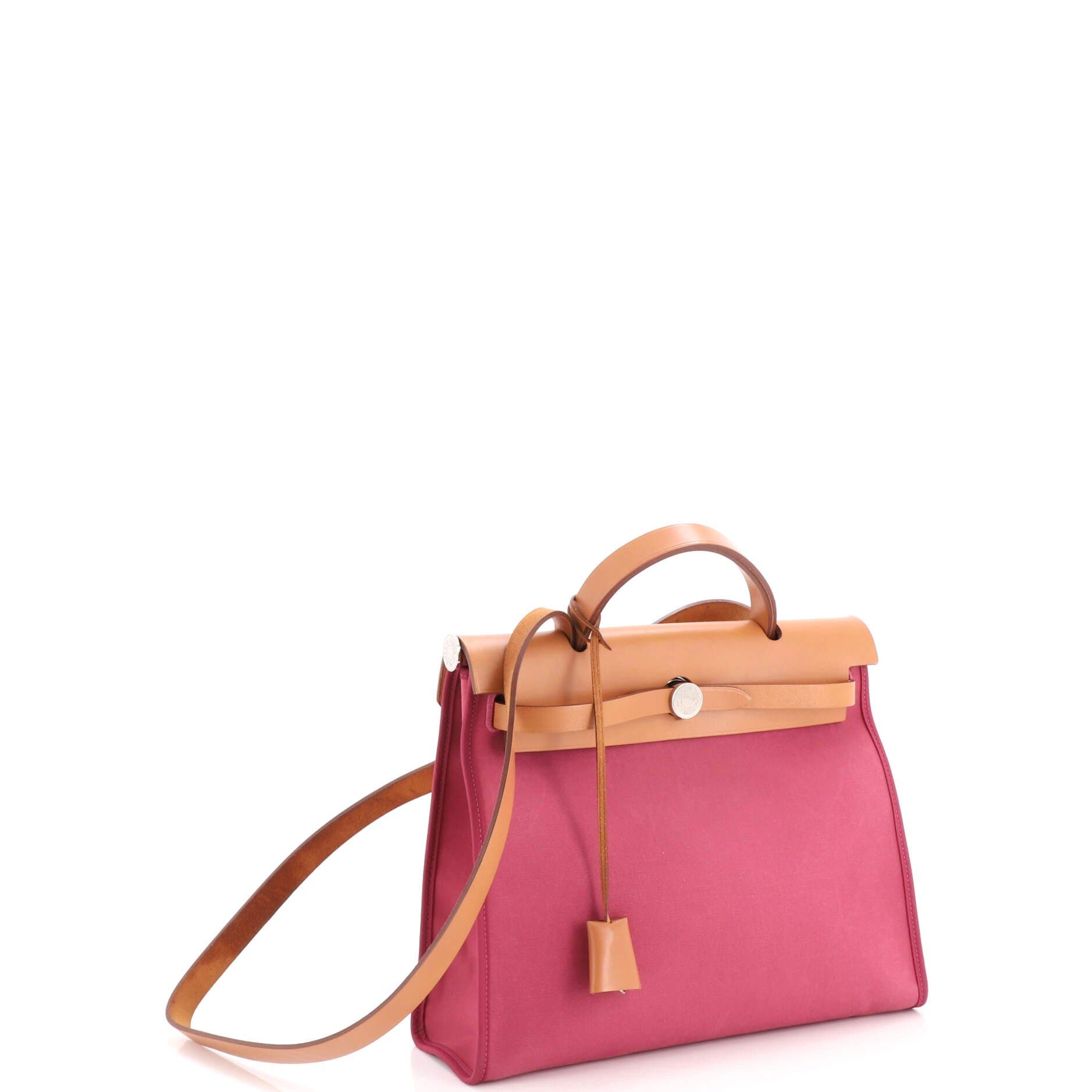 Herbag Zip Leather and Toile 31, Alternate, color, Pink